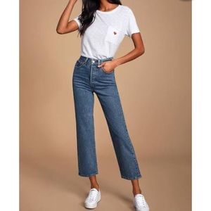 Levis premium rib cage straight jeans in 26